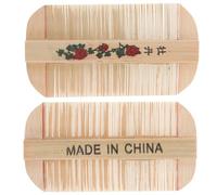 TOGEVAL 2pcs Bamboo Double Sided Hair Comb Ultradense Teeth Design for Effective Grooming and Dandruff Removal, Suitable for Kids and Pets at Home or Traveling