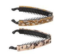 TOGEVAL 2pcs Banana Hair Clips for Women Thick Hair Claw Clips with Strong Grip Unique Leopard Print Design Durable Acetate Material for Active Lifestyles