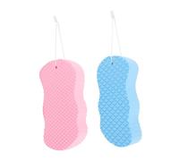 TOGEVAL 2pcs Bath Sponges Gentle Exfoliating Sponge Scrubber for Delicate Skin Soft Supple Scrubbing for Dirt Removal and Rich Lather Bath Care