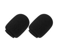 TOGEVAL 2pcs Black Foam Mic Windscreen Cover, Reusable and Washable Sponge Microphone Windshield, on Stage and Studios Use