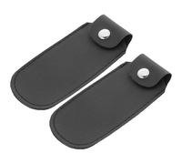 TOGEVAL 2Pcs Black Imitation Leather Harmonica Storage Pouch for 10-Hole Blues Harmonica - Portable Protective Carrier Bag Performance for Beginners and Professionals