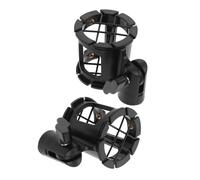 TOGEVAL 2pcs Black Plastic Microphone Shock Mount with Honeycomb Reinforcement Vibration Mic Holder Clip for Condenser Mics Compatible with Music Studio Mounts and Podcasting Setups