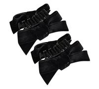 TOGEVAL 2pcs Black Velvet Bow Hair Clips Barrettes for Girls Women Side Cl Clips for Thick Hair for Styling