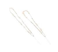 TOGEVAL 2Pcs Bohemian Style Mobile Phone Chains DIY Hanging Beaded Pearl Shell Letters Decoration Anti-lost Wrist Strap for Smartphones and Bags White Forever Happy