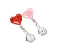 TOGEVAL 2pcs Caring Nurse Hanging List Lovely Heart Design Portable Watch for Nurse Lanyard Student Essentials Accessories for Work