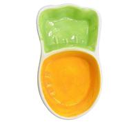 TOGEVAL 2pcs Cartoon Carrot Pet Feeder Bowl Ceramics Food Feeding Bowl Pet for Cat Dog