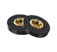 TOGEVAL 2pcs Cello Floor Protector Pads round Black Portable Rubber Anti-slip Mats Brass Bottom Holders for Protecting The Floor, for Cello Lovers