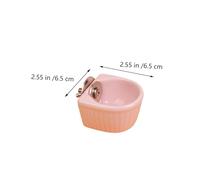 TOGEVAL 2Pcs Ceramic Pet Feeding Bowls Hanging Design for Rabbits Hamsters Chinchillas Squirrels Non-spill Food Container with Smooth Surface Easy to Clean White and Pink