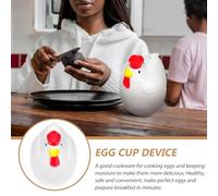 TOGEVAL 2Pcs Chicken-Shaped Egg Steamer Cups for Microwave Oven Heat Resistant Household Egg Boiler Poachers Portable Steam Cookware for and Family Cooking
