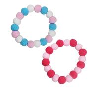 TOGEVAL 2pcs Colorful Elastic Plush Ball Pet Collar for Cats and Puppies Soft Neck Protection with Cute Fluffy Ornament Stylish and Washable Accessory for Parties and Daily Random Color