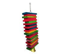 TOGEVAL 2pcs Colorful Parrot Bite Hanging Block String for Small Birds Cockatiels Parakeets Conures Fun Chewing Exercise Pet Accessories Random Color