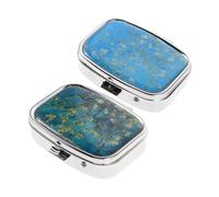 TOGEVAL 2pcs Compact Metal Pill Case with Compartments Travel Pill Organizer for Purse Pocket-Sized Medicine Storage for Daily Medication and Outdoor Use Sleek Silver Design