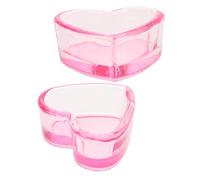 TOGEVAL 2pcs Crystal Glass Nail Art Cup Heart-shape Nail Dish Hand Soak Bowl for Manicures Diy Art Dappen Dish Liquid Holder Technician Accessories