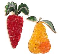 TOGEVAL 2pcs Crystal Rhinestone Carrot Brooch Pins Sparkling Vegetable Lapel Pins for Jackets Hats Backpacks Versatile Holiday Jewelry Accessory for Women Men Christmas Wedding