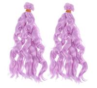 TOGEVAL 2pcs Curly Doll Wig Synthetic Hair Bundles for Craft Projects Decorative Use Realistic Curls for Dolls Easy to Style