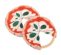 TOGEVAL 2PCS Dog Flying Discs Set Pizza-Shaped Cotton Rope Dog for Outdoor Training and Interactive Fetch Sturdy Chew-Resistant Fly for Puppies