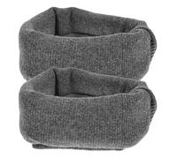 TOGEVAL 2pcs Dog Noise Cancelling Earmuffs for Puppies, Elastic Grey Calming Head Wrap with High-elastic Ribbed Fabric, Protective Dog Ear Covers for Noise Reduction and Winter Warmth