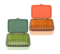 TOGEVAL 2pcs Double Self-draining Soap Dish with Lid Plastic Bathroom Bar Soap Holder for Sink Shower Travel Hygienic Protecting From Moisture and Dust