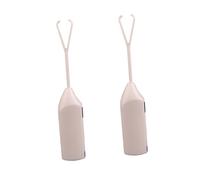 TOGEVAL 2pcs Electric Handheld Milk Frother Battery Powered Drink Mixer for Coffee Egg Beating and Baking with Removable Whisk Heads Comfortable Anti-Skid Grip White
