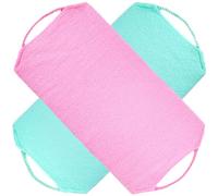 TOGEVAL 2pcs Exfoliating Back Washing Towels with Rough Texture for Shower Bath, Sturdy Polyester and Nylon Body Scrubber Towels for Effective Back Cleaning and Skin Exfoliation