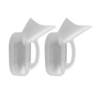 TOGEVAL 2pcs Female Portable Urinal Pee Bottles 1000ml Thickened Plastic Chamber Pots for Hospital Home Travel Use