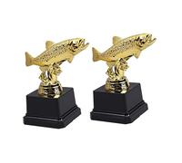 TOGEVAL 2Pcs Fish Award Trophy Creative Plastic Trophy Cups for Parties Competitions and Student Recognition Lightweight and Reward