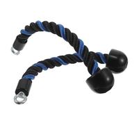 TOGEVAL 2Pcs Fitness Pull Rope 38Cm Nylon Tricep Single Grip Cable Attachment for Gym Machine Workout - Blue Black Sturdy Exercise Rope for Arm and Bicep Strength Training