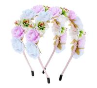 TOGEVAL 2pcs Floral Headband Beautiful Flower Lightweight Design for Weddings Festivals and Halloween Floral Hair Accessory for Maternity and Renaissance Celebrations