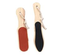 TOGEVAL 2pcs Foot Pedicure Files for Callus Remover Foot Dead Skin Removers Wooden Handle Portable for Home Use