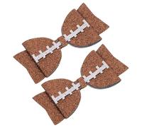 TOGEVAL 2pcs Football Hair Bows Clips for Girls Glitter Decorative Hair Accessories Comfortable Bowknot Hairpins for Game Days and Parties Design for Everyday Wear