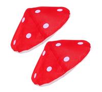 TOGEVAL 2pcs Funny Red Mushroom Hat Decor Costume for Birthday Party and Role Play Unique Bright Mushroom Shaped Caps for S Themed Events and Photography Props