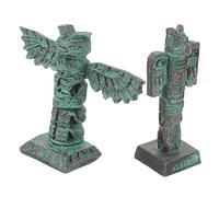 TOGEVAL 2pcs Garden Tribal Symbol Figurines Ancient Resin Ornaments for Patio Lawn Decor Compact Refresh Your Garden with Unique Style