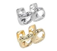 TOGEVAL 2pcs Gold and Silver Tooth Jewelry Grill Caps Rhinestones, Bling Front Tooth Crowns for Men Women Hip Hop Cosplay Costume Props, Decorative Hollow Star Mouth Grills