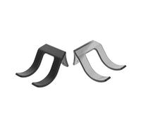 TOGEVAL 2pcs Hair Dryer Holder with Dual Forks Slip Hair Care Tools Organizer for Bathroom Wall Mount Secure Support and Styling Accessories Black Transparent