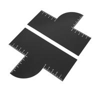 TOGEVAL 2pcs Haircut Styling Card Barber Shaping Guide Hairline Shaping Card Barber Styling Tool Hairline Alignment Tool Beard Line up Template Maker for Edges Black