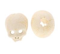 TOGEVAL 2Pcs Halloween Skull Decoration Simulation Skull Ornament for Haunted House Fireplace Fire Pit Horror Ambience Home Bar