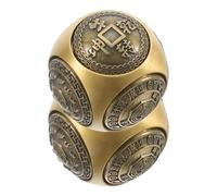 TOGEVAL 2pcs Hand Balls Massage Ball Decors Metal for Exercise Copper Sphere Golden