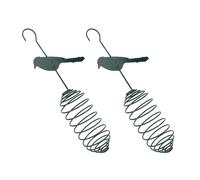 TOGEVAL 2pcs Hanging Bird Feeder for Outdoor Use Plastic and Iron Material Easy to Refill Fat Ball Holder for Squirrels and Birds in Garden