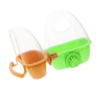 TOGEVAL 2Pcs Hanging Bird Feeding Bowls Parrot Food Organizer Cups for Cage Easy Install Bird Food Dispensers in Yellow Green Stable and Spill Resistant