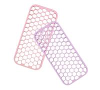 TOGEVAL 2Pcs Heat Resistant Silicone Mat for Hair Tools Non-Slip Heatproof Pad for Flat Iron Curling Iron Hair Straightener Premium Silicone for Home and Salon Use Small Pink and Purple