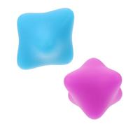 TOGEVAL 2pcs Hexagonal Silicone Finger Training Balls Massager for Hand Rehabilitation and Finger Strengthening, Blue and Purple, Suitable for Elderly Hand Therapy