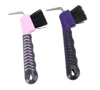 TOGEVAL 2pcs Horse Hoof Brushes Stiff Cleaning Tools for Hoof Care Ergonomic Handle Goats Donkeys Efficient Rock Removal Essential Grooming Supplies
