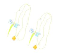 TOGEVAL 2Pcs Indoor Cat Hanging Felt Pet Swing with Cute Big-eyed Dragonfly Design Stress-relief Exercise Playset for Kittens and Cats