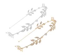 TOGEVAL 2pcs Leaf Modeling Hairband Retro Style Headbands for Women Elegant Crystal Headdress for Weddings Parties and Special Occasions Comfortable and Design