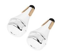 TOGEVAL 2pcs Lightweight Plastic Trumpet Mute for Noise Reduction Abs Practice Mute for Beginners and Professionals Easy Installation Stylish Silver Finish for Quiet Training