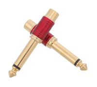 TOGEVAL 2PCS Male to Rca Female Audio Adapter Connector for Stable Transmission Compatible with Speakers Microphones Headsets Red Design