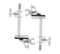 TOGEVAL 2pcs Metal Drum Cowbell Holder Clamp Lightweight Cowbell Mount Bracket with Fine Tuning Angle Height for Drum Rack Compatibility Professional Percussion Accessory