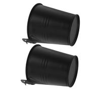 TOGEVAL 2Pcs Metal Grease Bucket for Barbecue Reusable Bbq Oil Collection Drip Container Compact Grill Accessory for Outdoor Cooking and Picnics