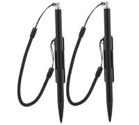 TOGEVAL 2pcs Metal Resistive Screen Stylus Pens with Spring Tips and Pen Holder Lanyard for Car Navigation Tax Printer Pos Order Machine Enhanced Touch
