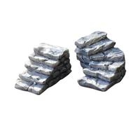 TOGEVAL 2pcs Micro Landscape Resin Stone Steps Model for Gardens DIY Decor Accessories Straight Curved Designs for Creative Scenery Enhancement